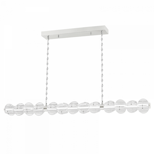 Lindley Linear Chandelier, 1-Light, LED, Polished Nickel, 50"W (1950-Pn A8K8G)