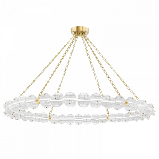 Lindley Chandelier, 1-Light, LED, Aged Brass, 54.5"W (1955-Agb A8K8H)