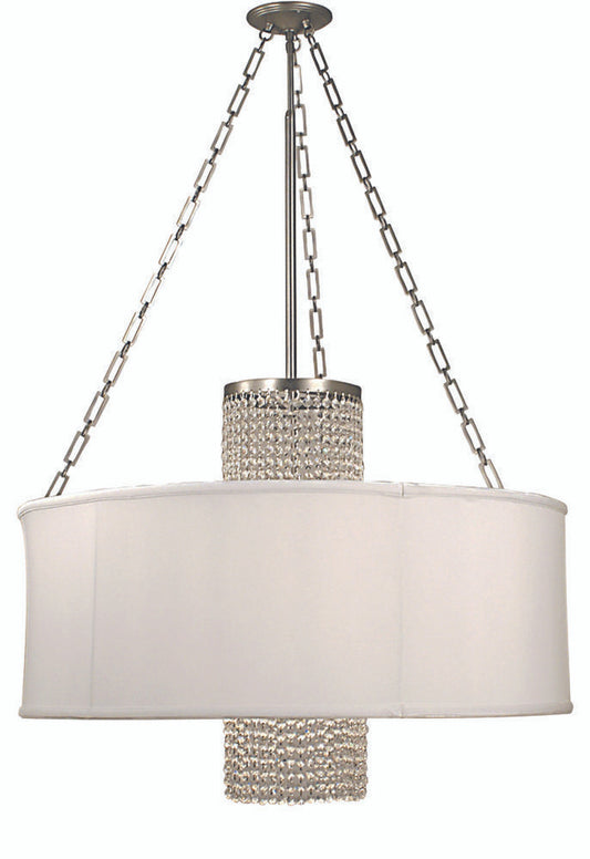 Angelique Chandelier, 4-Light, White, White Sheer Softback Shade, 32"W (1958 PS/SWH N8XR)