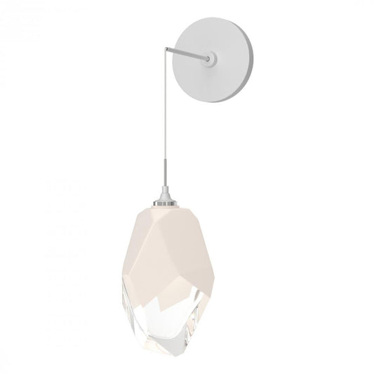 Chrysalis Large Wall Sconce, 1-Light, White, White Crystal, 11.6"H (201398-SKT-02-WP0755 5ZD13T)