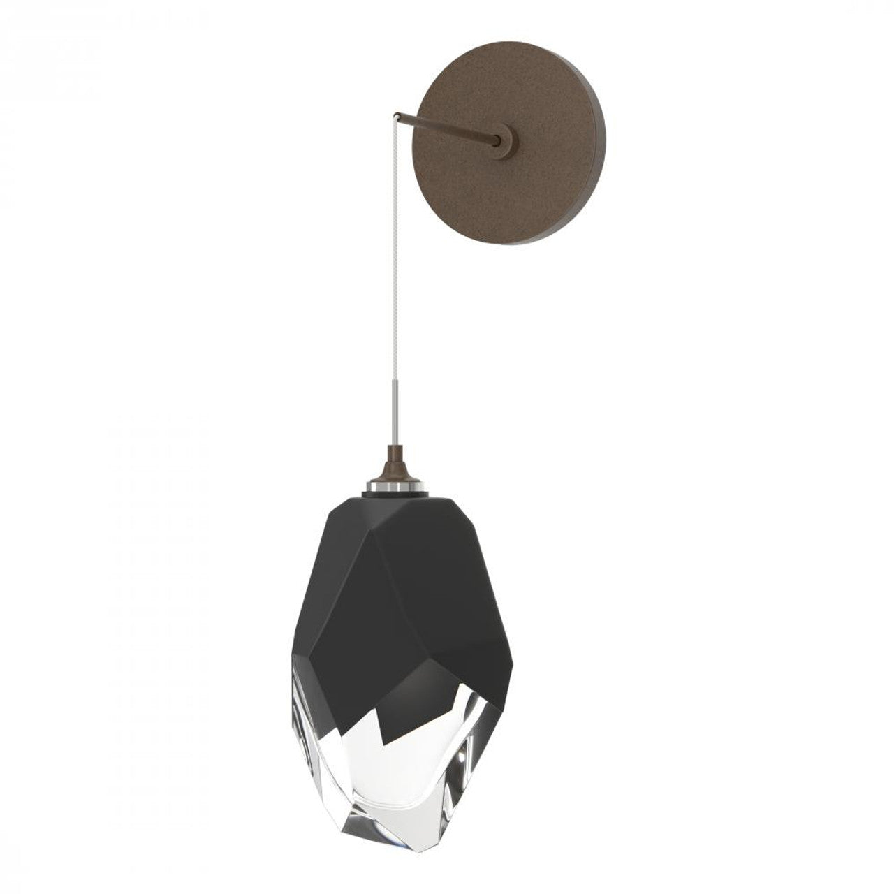 Chrysalis Large Wall Sconce, 1-Light, Bronze, Black Crystal, 11.6"H (201398-SKT-05-BP0755 5ZD13W)