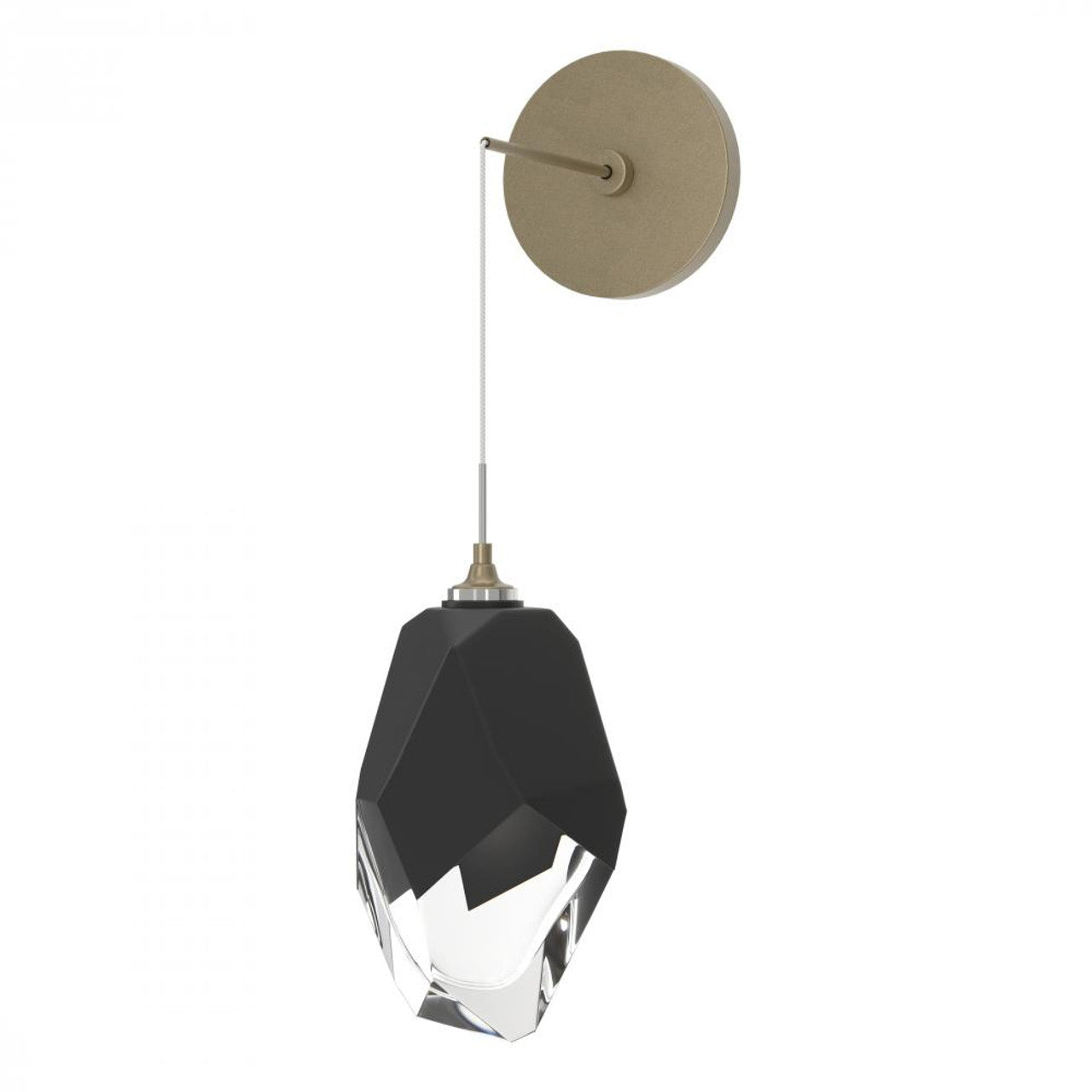 Chrysalis Large Wall Sconce, 1-Light, Soft Gold, Black Crystal, 11.6"H (201398-SKT-84-BP0755 5ZD148)