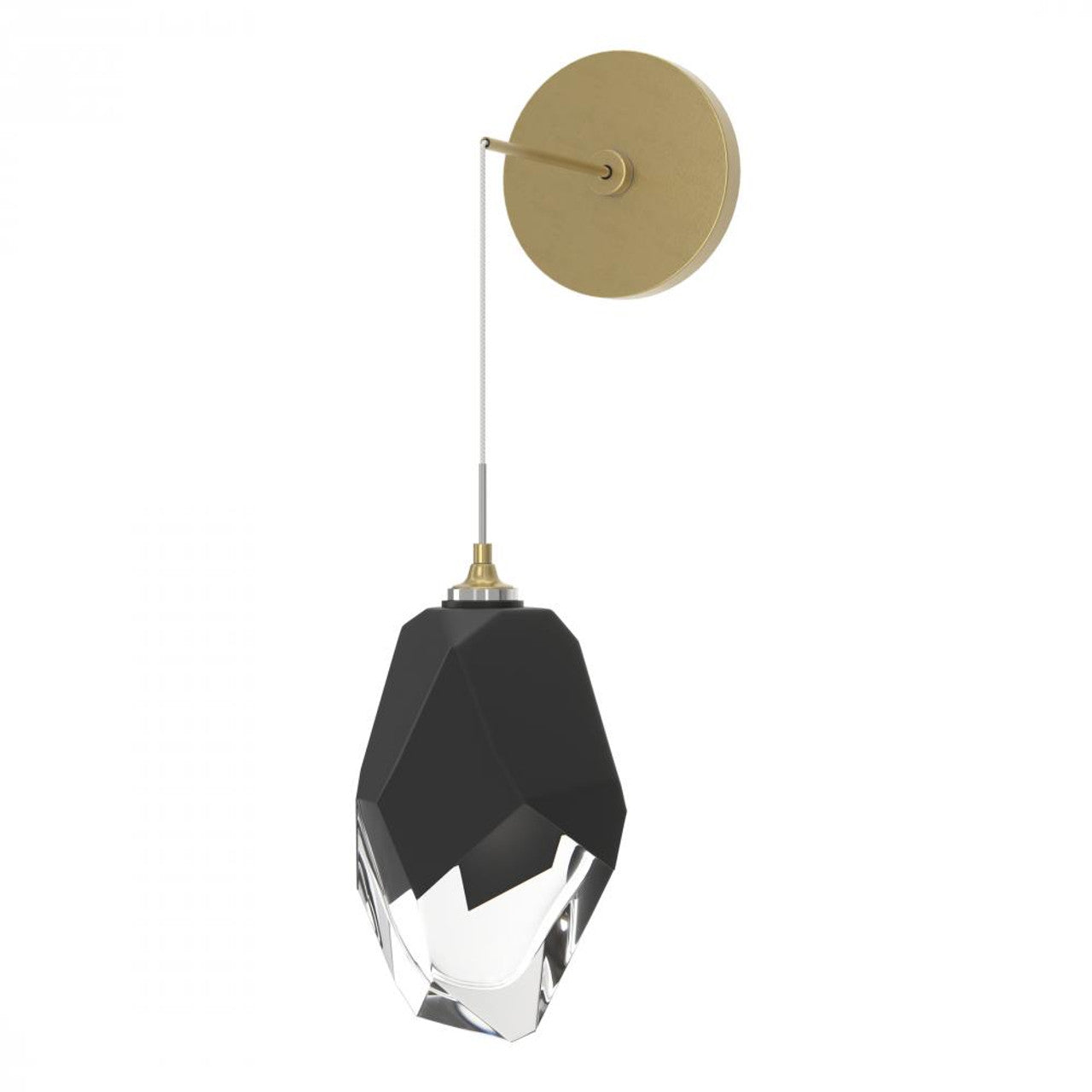 Chrysalis Large Wall Sconce, 1-Light, Modern Brass, Black Crystal, 11.6"H (201398-SKT-86-BP0755 5ZD14D)