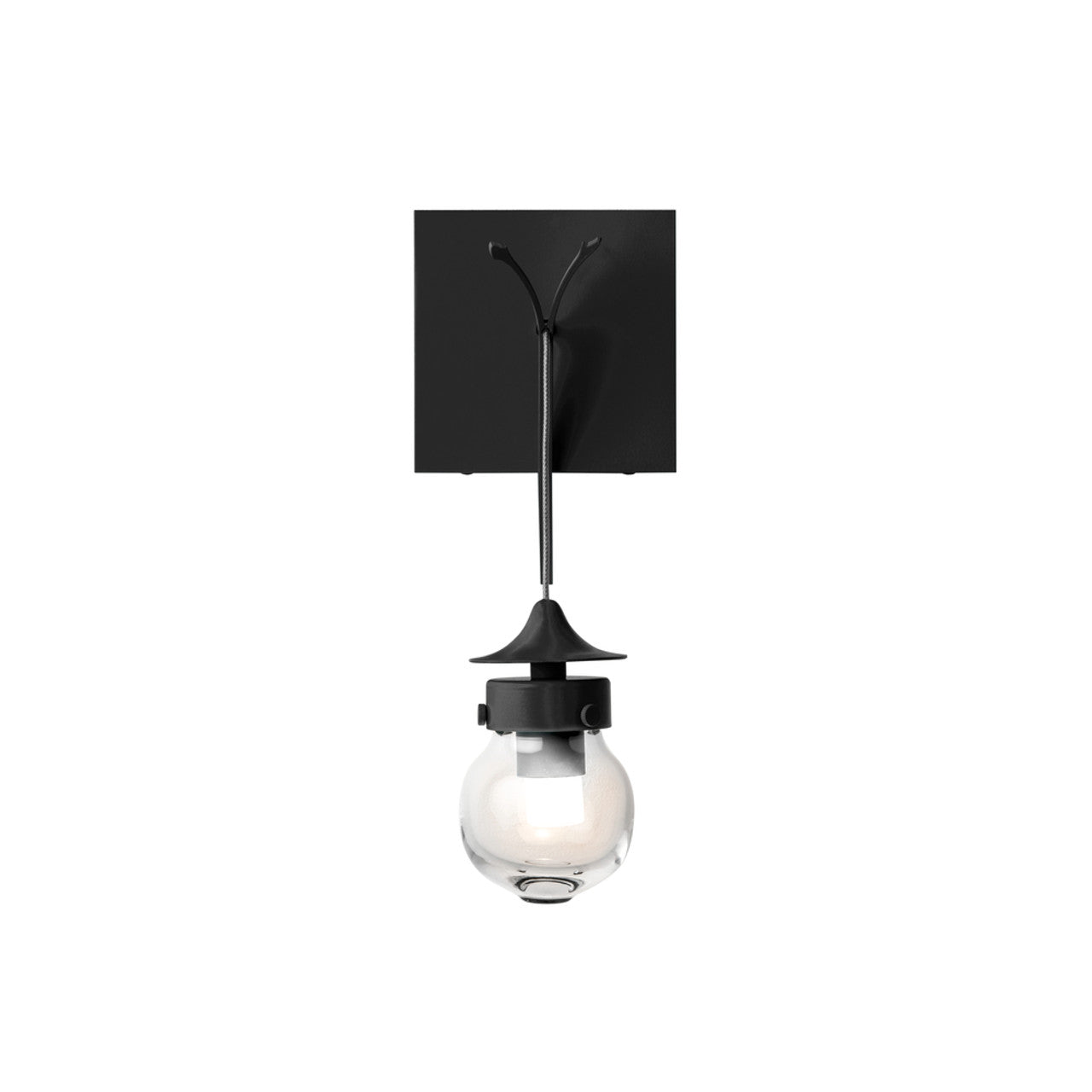 Kiwi Wall Sconce, 1-Light, Black, Clear Glass, 12-Volt, 12.25"H (203325-SKT-10-ZM0565 5DGU4X)