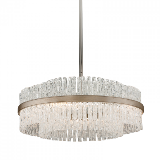 Chime Pendant, 8-Light, Silver Leaf Polished Stainless, 26.75"Dia (204-46-SL/SS 94GK)