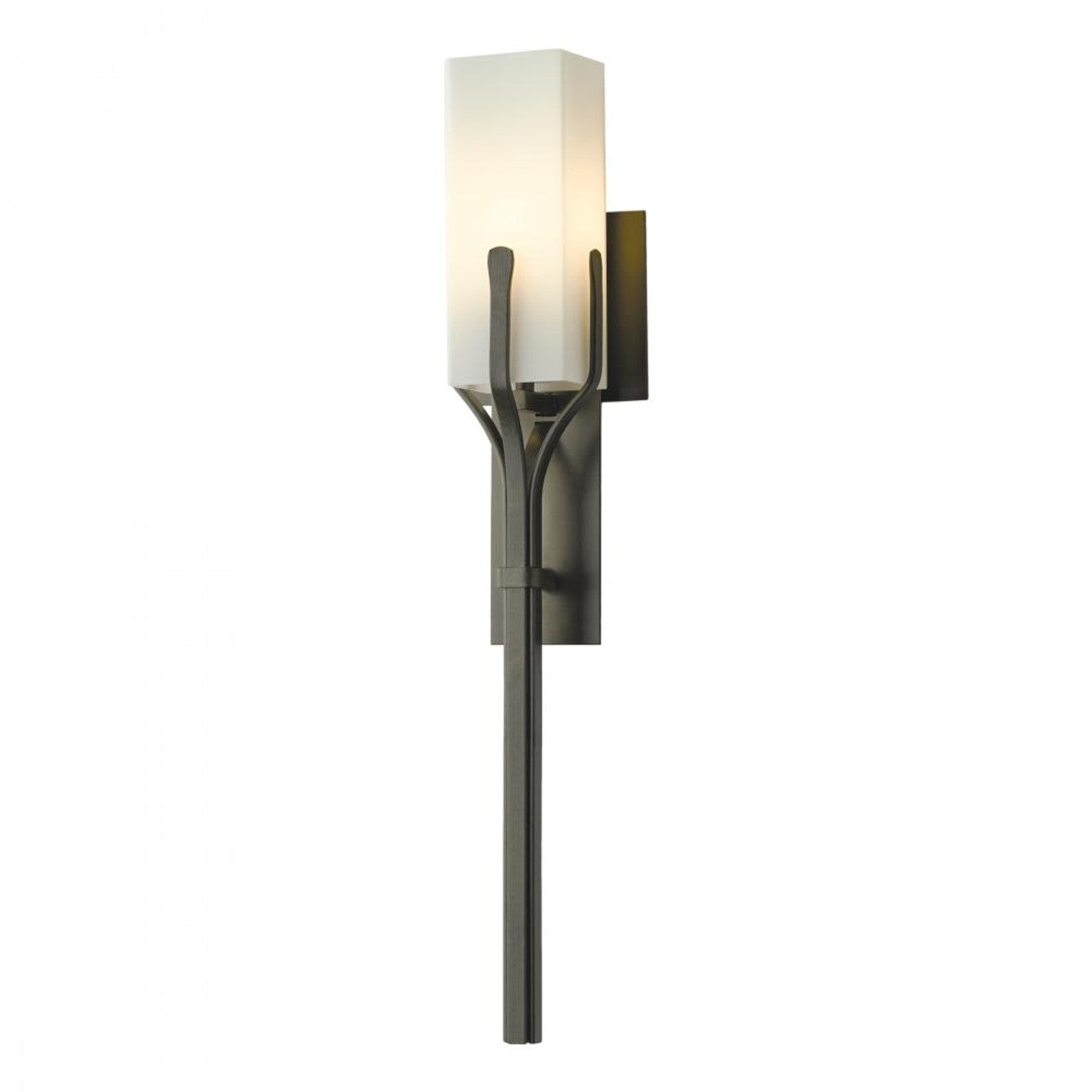 Mediki Wall Sconce, 1-Light, Black, Opal Glass, 24.5"H (204750-SKT-10-GG0441 3LCYYX)