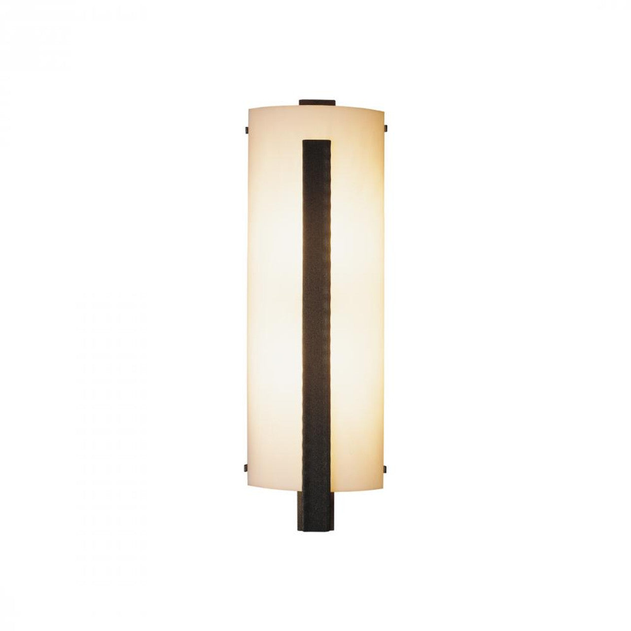 Forged Vertical Bar Wall Sconce, 2-Light, Natural Iron, White Art Glass, 23.25"H (206730-SKT-20-BB0401 A8PX6)