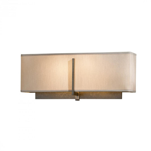 Exos Wall Sconce, 2-Light, Dark Smoke, Flax Shade, 7"H (207680-SKT-07-SE1606 3KHF18)