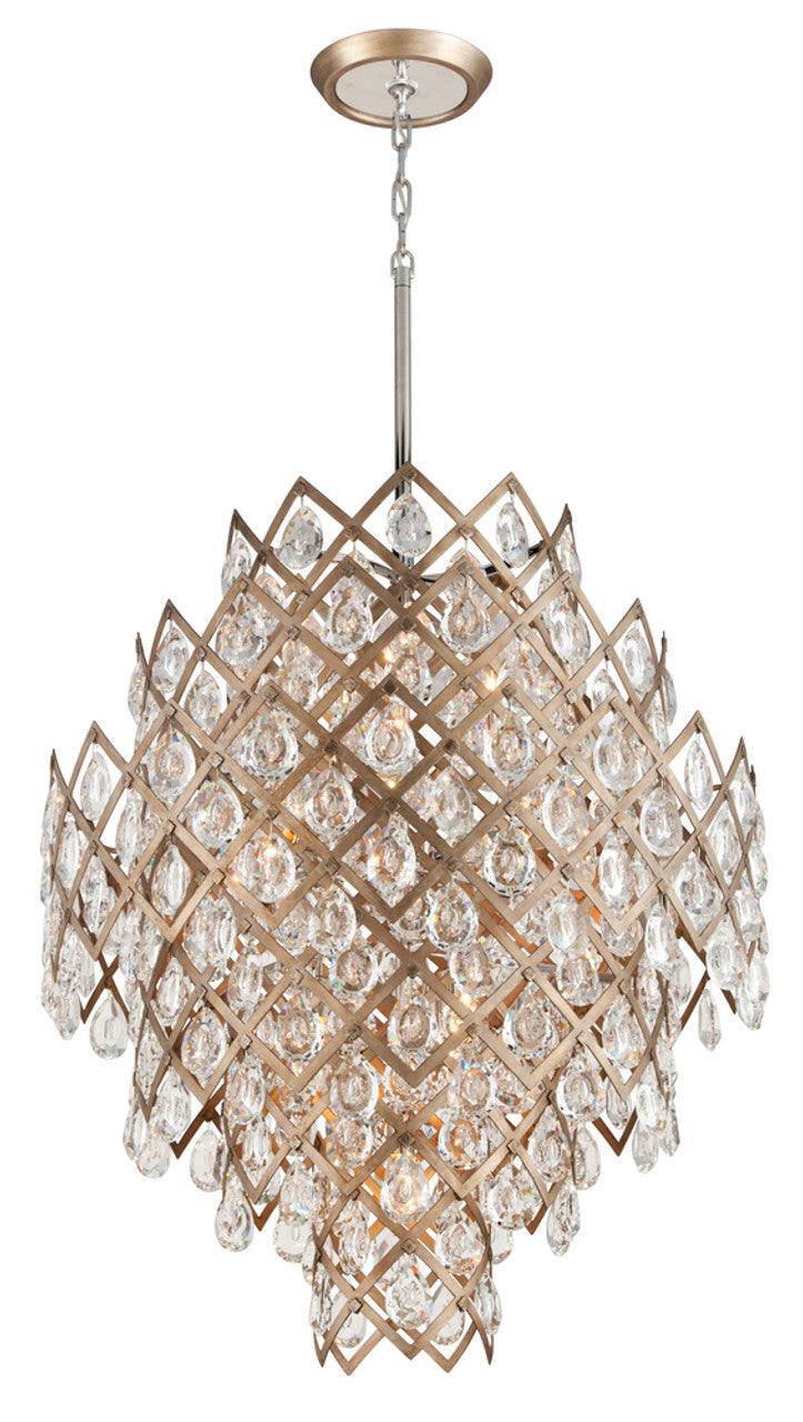 Tiara Pendant, 11-Light, Vienna Bronze, Clear Crystal Shade, Medium, 32.25"W (214-411 8YKL)