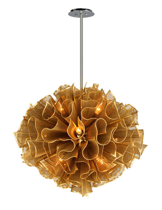 Pulse Pendant, 12-Light, Gold Leaf, Medium, 30.5"W (218-412 8ZHY)