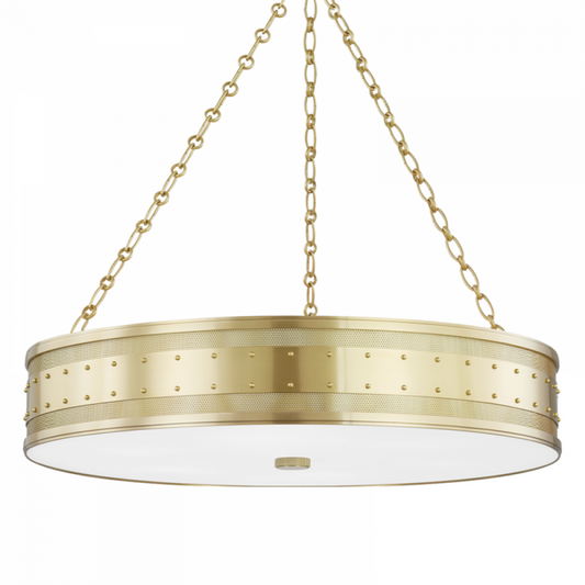 Gaines Pendant, 6-Light, Aged Brass, 30"W (2230-AGB A8J6M)