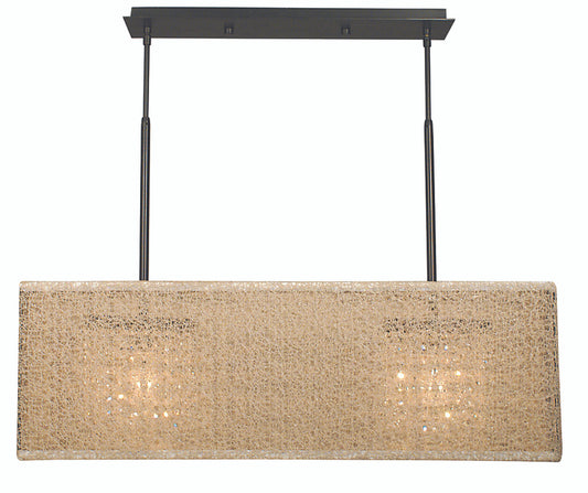 Chloe Chandelier, 2-Light, Mahogany Bronze with Champagne , Champagne Mesh over Clear Styrene Shade, 33"W (2332 MB/CM R7M2)