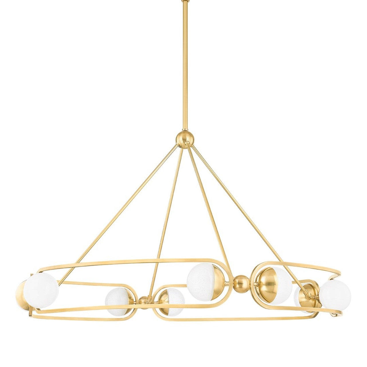 Hartford Chandelier, 8-Light, LED, Aged Brass, Fizz Clear Shade, 41"W (2541-AGB ACHZW)