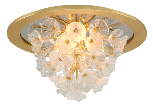 Jasmine Flush Mount, 1-Light, LED, Gold Leaf, Clear Shade, 22"W (268-31 90K7)