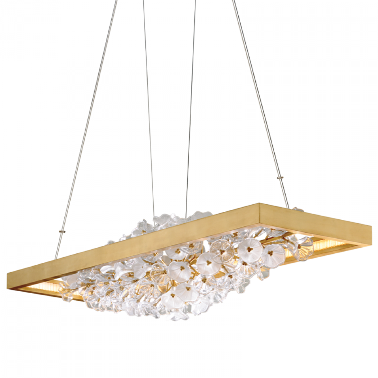 Jasmine Linear Chandelier, 1-Light, LED, Gold Leaf, 18"W (268-51-GL 95D0)