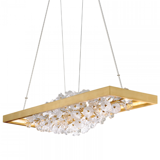 Jasmine Linear Chandelier, 1-Light, LED, Gold Leaf, 18"W (268-51-GL 95D0)