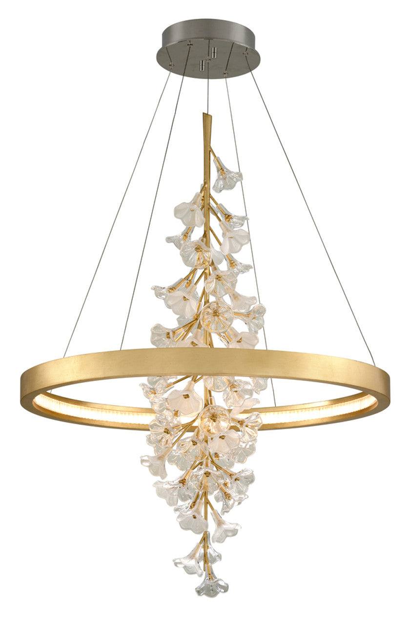 Jasmine Pendant, 1-Light, LED, Gold Leaf, Clear Shade, 36"W (268-72 90K9)