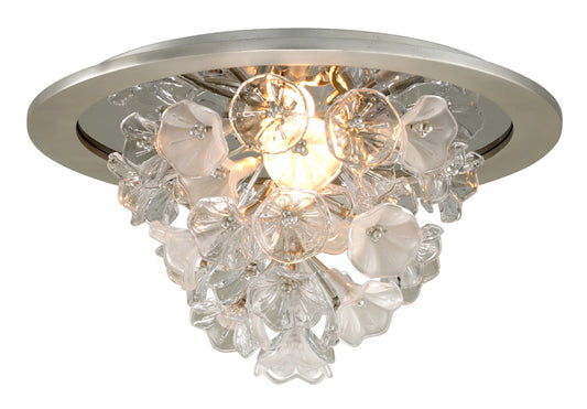 Jasmine Flush Mount, 1-Light, LED, Silver Leaf, Clear Shade, 22"W (269-31 90KC)