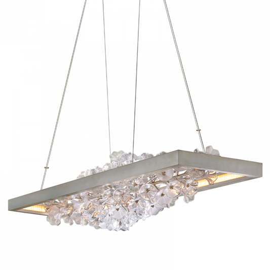 Jasmine Linear Chandelier, 1-Light, LED, Silver Leaf, 18"W (269-51-SL 95D1)