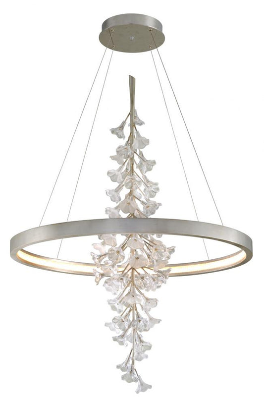 Jasmine Pendant, 1-Light, LED, Silver Leaf, 44"W (269-73 91G0)