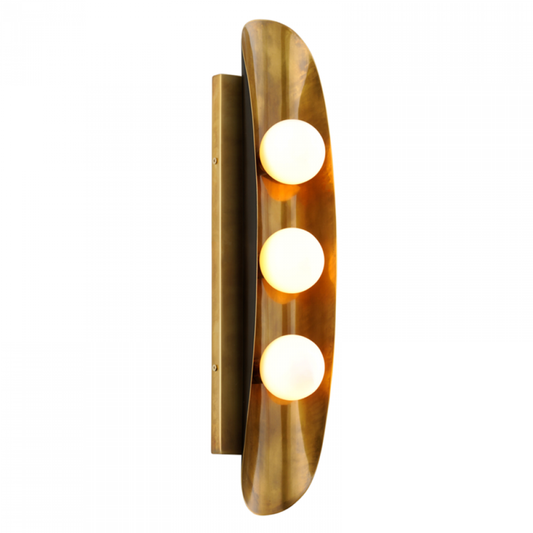 Hopper Wall Sconce, 3-Light, Brass, Bronze, 24"H (271-13-VB/BBR 95FK)