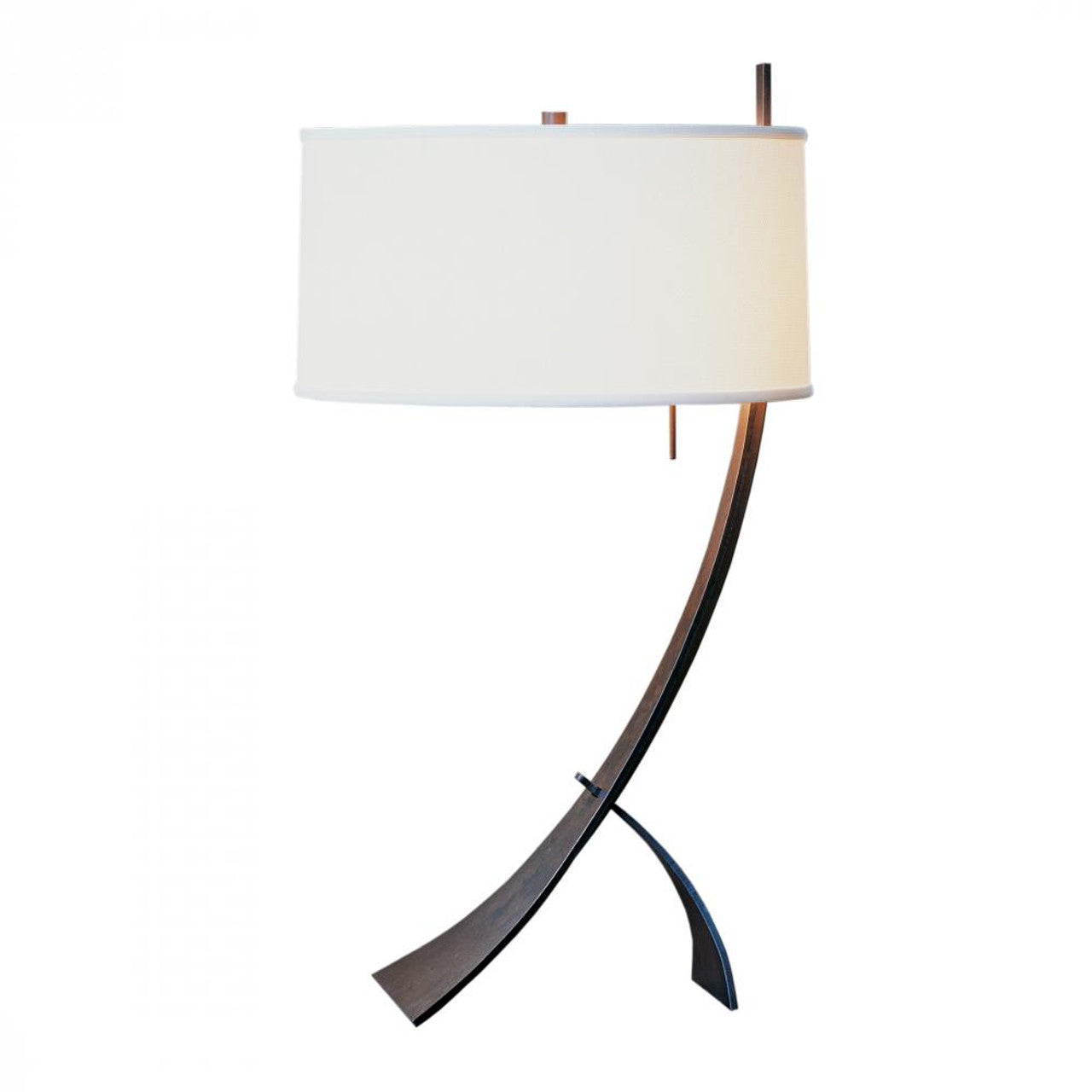 Stasis Table Lamp, 1-Light, Bronze, Natural Anna Shade, 28.3"H (272666-SKT-05-SF1695 L7VDE)