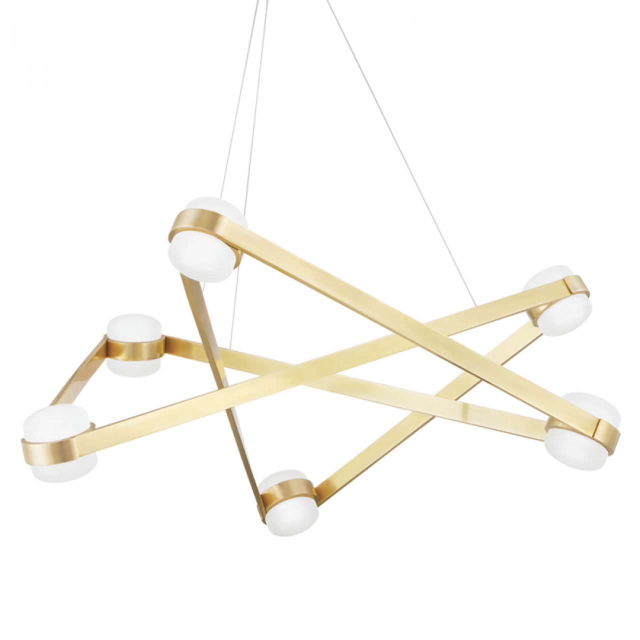 Orbit Chandelier, 6-Light, LED, Aged Brass, 38"W (2738-AGB A8J6T)