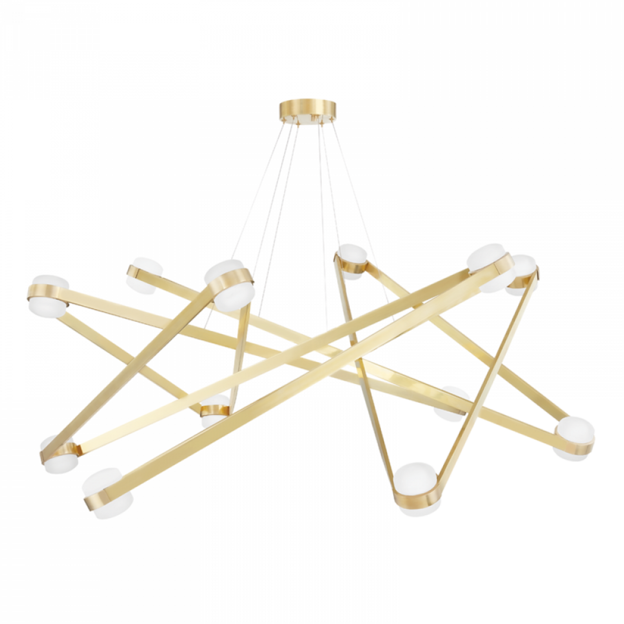 Orbit Chandelier, 12-Light, LED, Aged Brass, 56.25"W (2756-AGB A8J6V)