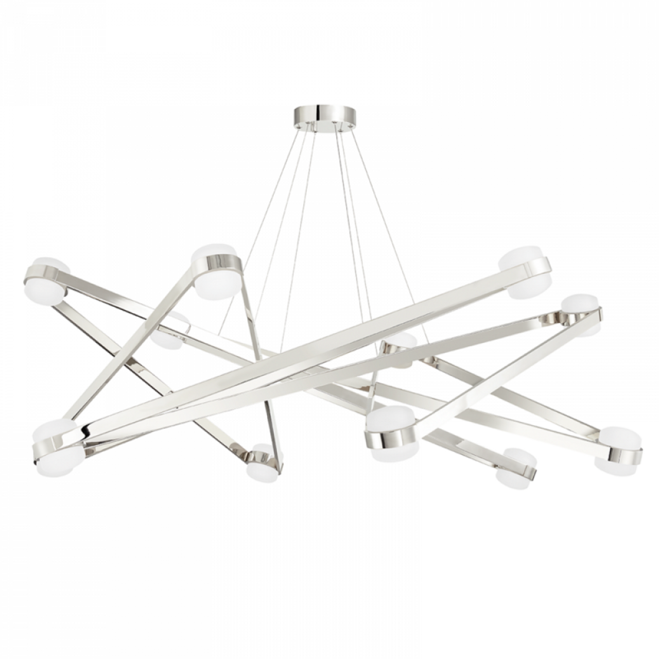 Orbit Chandelier, 12-Light, Polished Nickel, 56.25"W (2756-PN A8J6W)