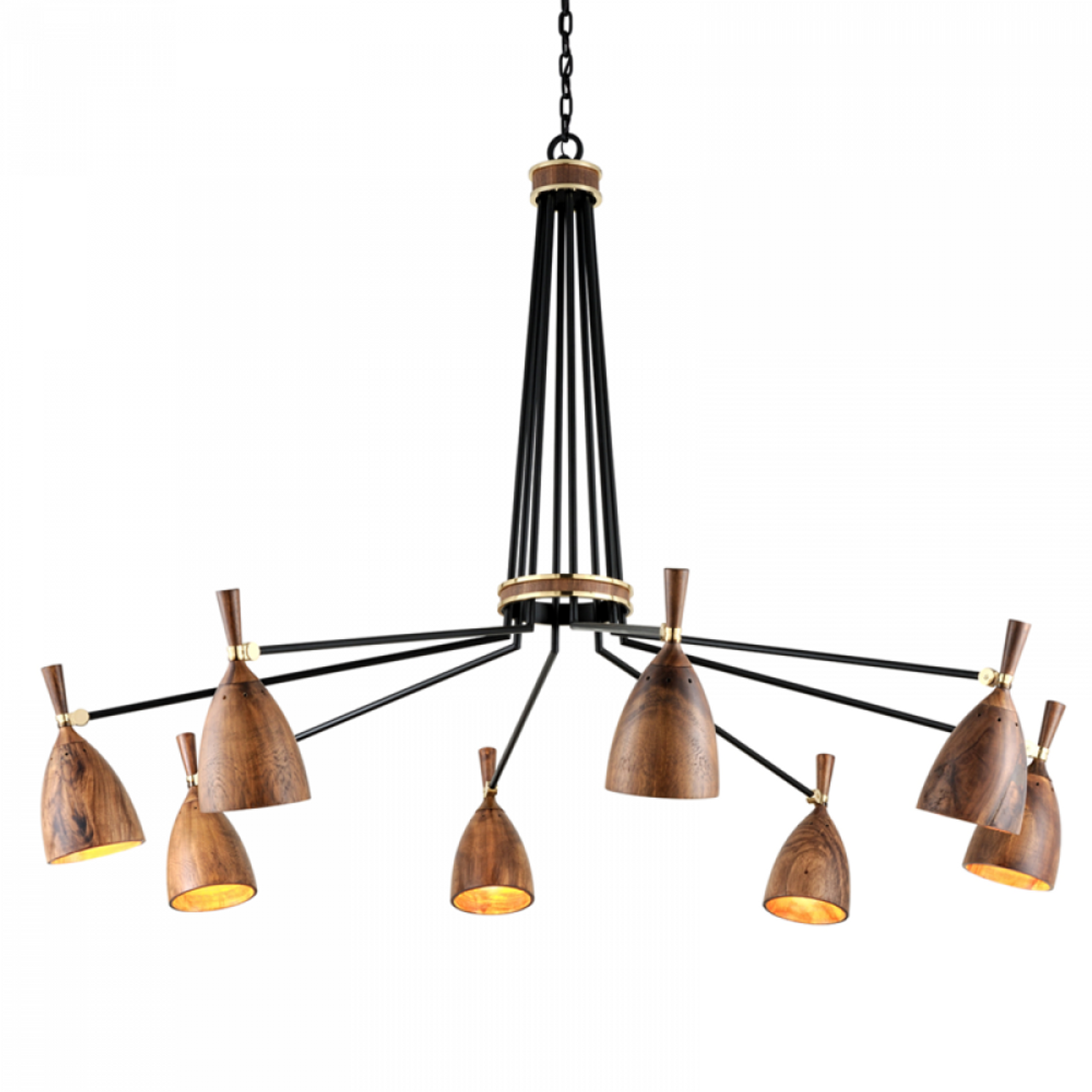 Utopia Chandelier, 8-Light, Black, 63.50"Dia (280-08-SBK 93GR)