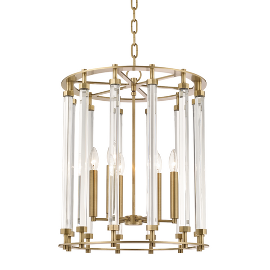 Haddon Pendant, 6-Light, Aged Brass, 18"W (2818-AGB A5HJD)