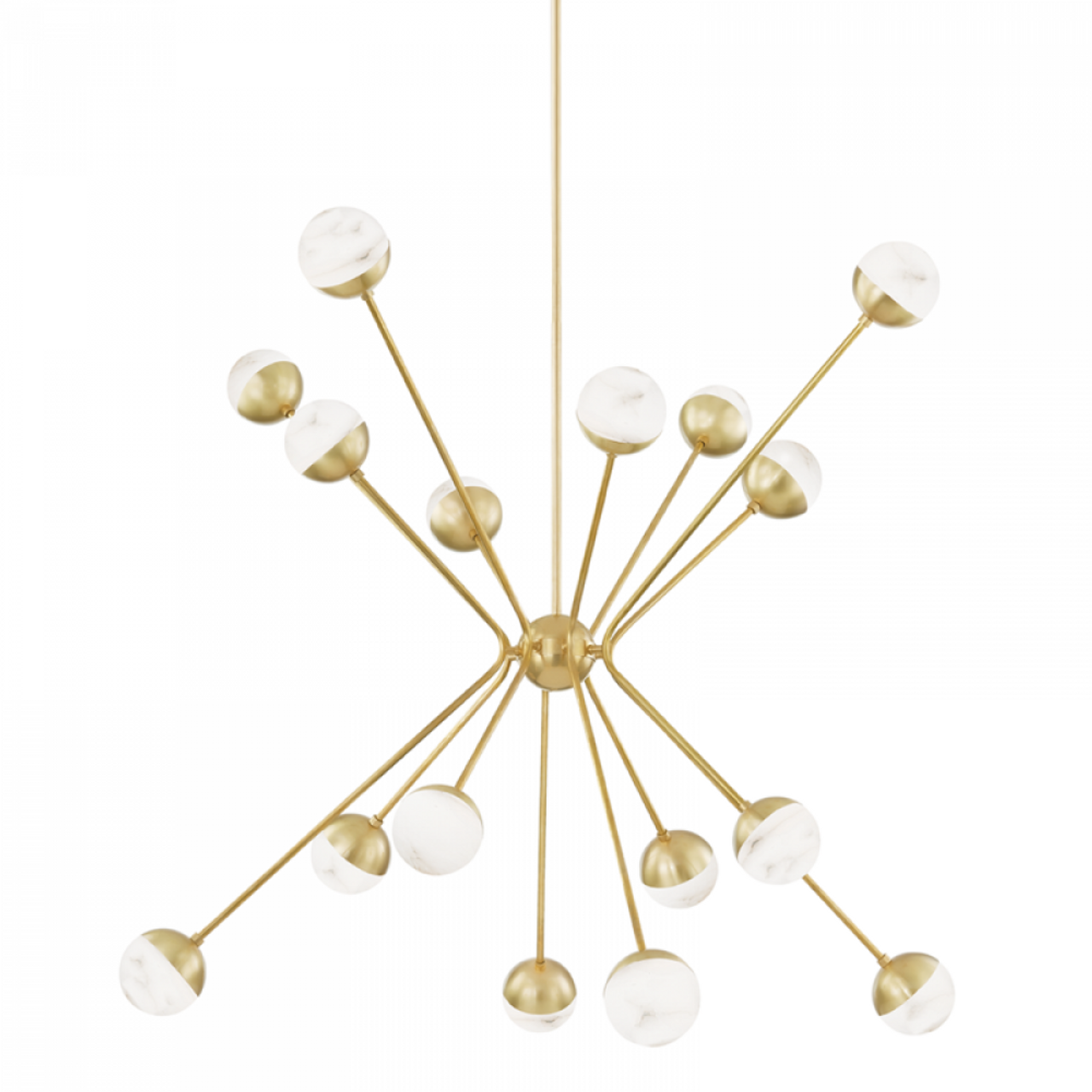 Saratoga Chandelier, 16-Light, LED, Aged Brass, 62.5"W (2851-AGB A8J74)