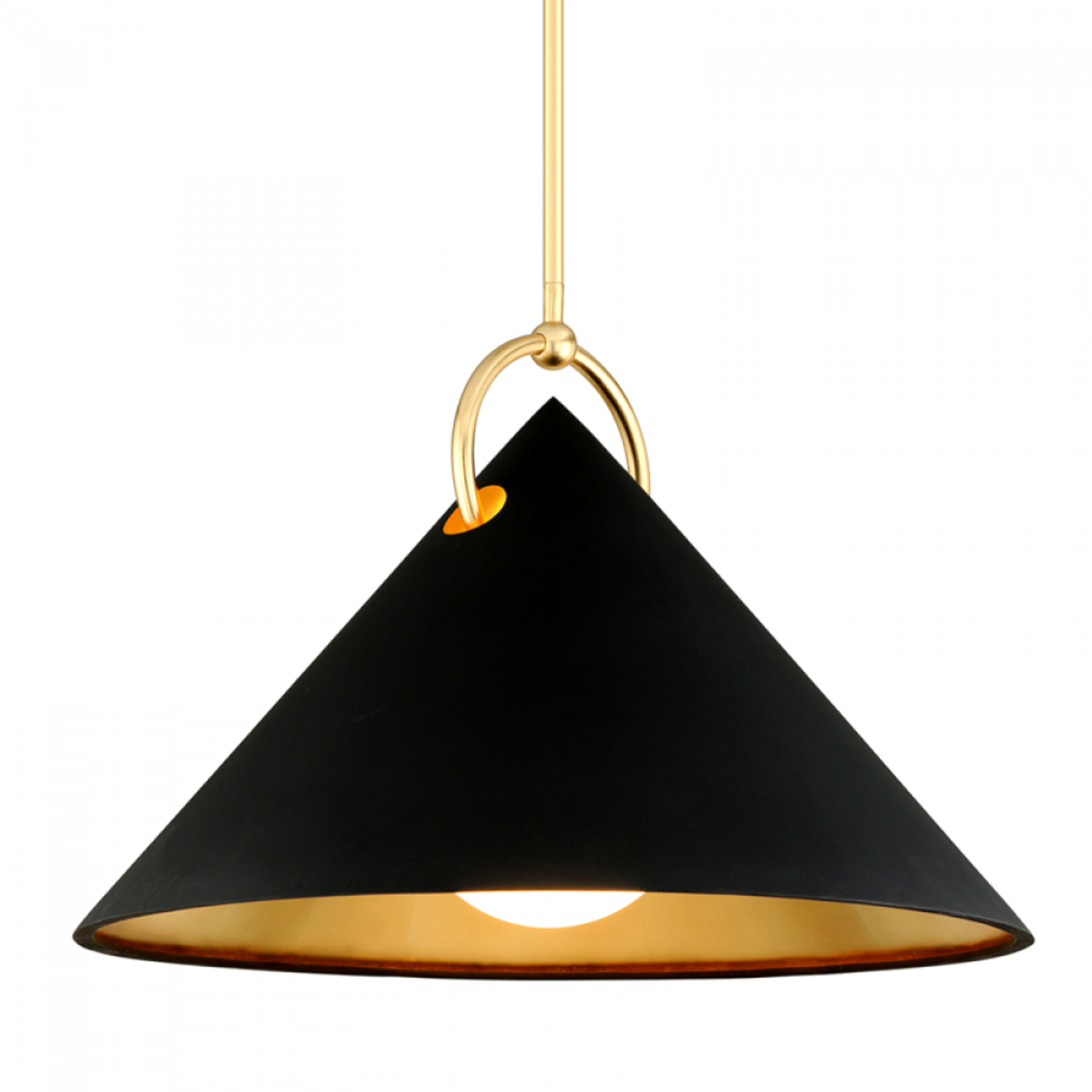 Charm Pendant, 1-Light, Black And Gold Leaf, 38"Dia (289-43-GL/SBK 95D6)