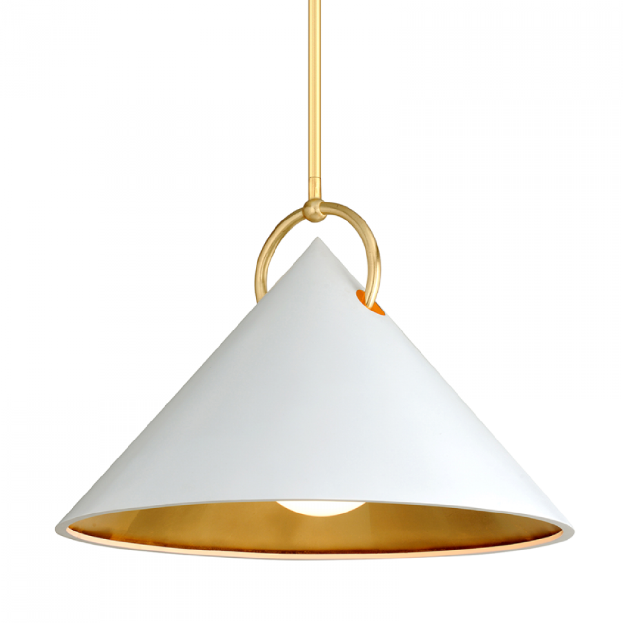 Charm Pendant, 1-Light, Gold Leaf, White, 30"Dia (290-42-GL/SWH 95D7)