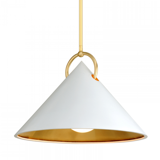 Charm Pendant, 1-Light, Gold Leaf, White, 30"Dia (290-42-GL/SWH 95D7)