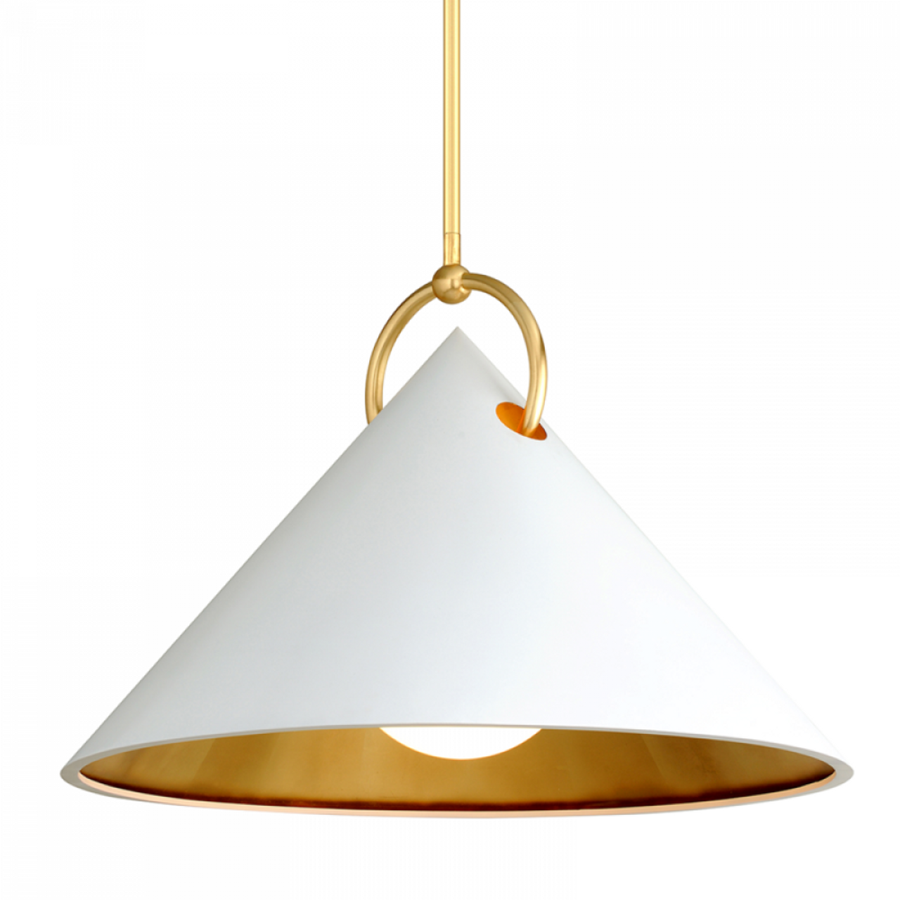 Charm Pendant, 1-Light, White And Gold, Opal White Shade, 38"W (290-43 91H7)