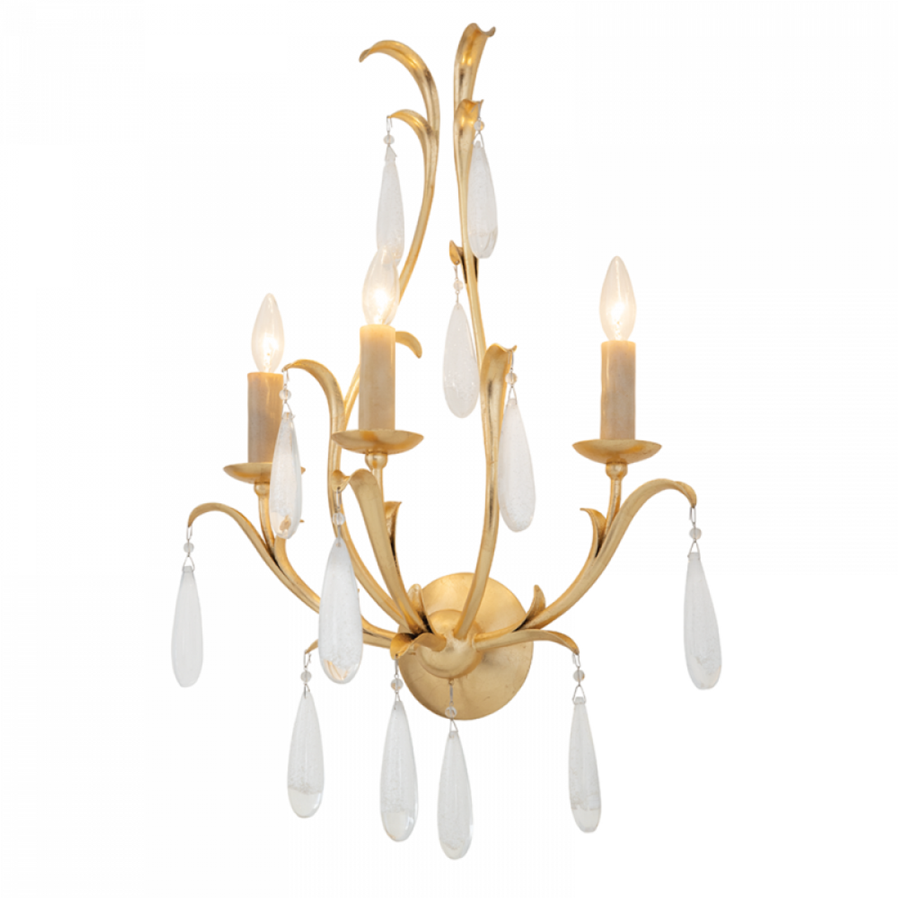 Prosecco Wall Sconce, 3-Light, Gold, Gold Leaf Shade, 29.75"H (293-13 92GH)