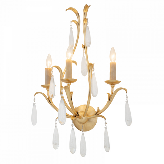 Prosecco Wall Sconce, 3-Light, Gold, Gold Leaf Shade, 29.75"H (293-13 92GH)