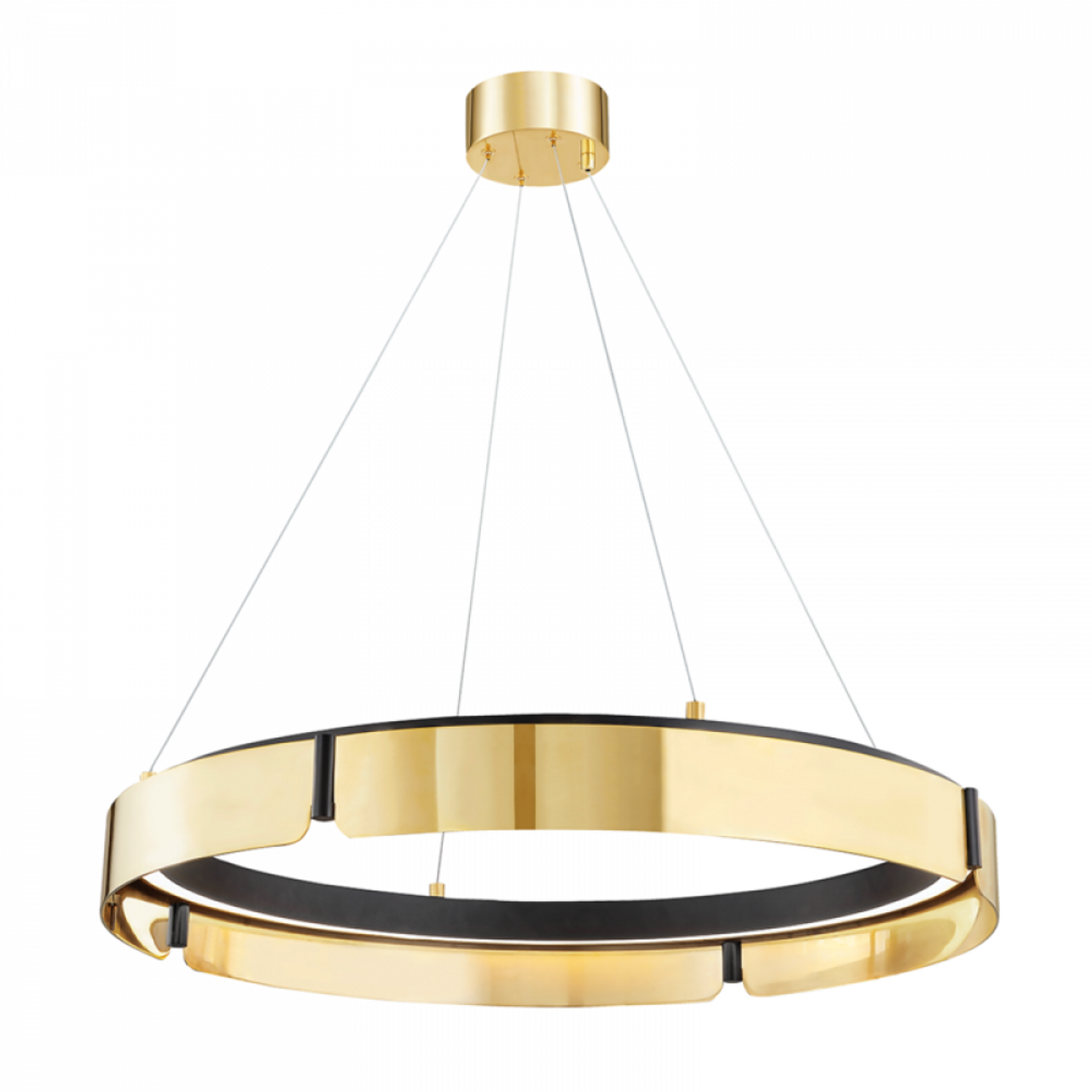 Tribeca Medium Chandelier, 1-Light, LED, Aged Brass/Black, 32.75"W (2933-AGB/BK A8EAP)