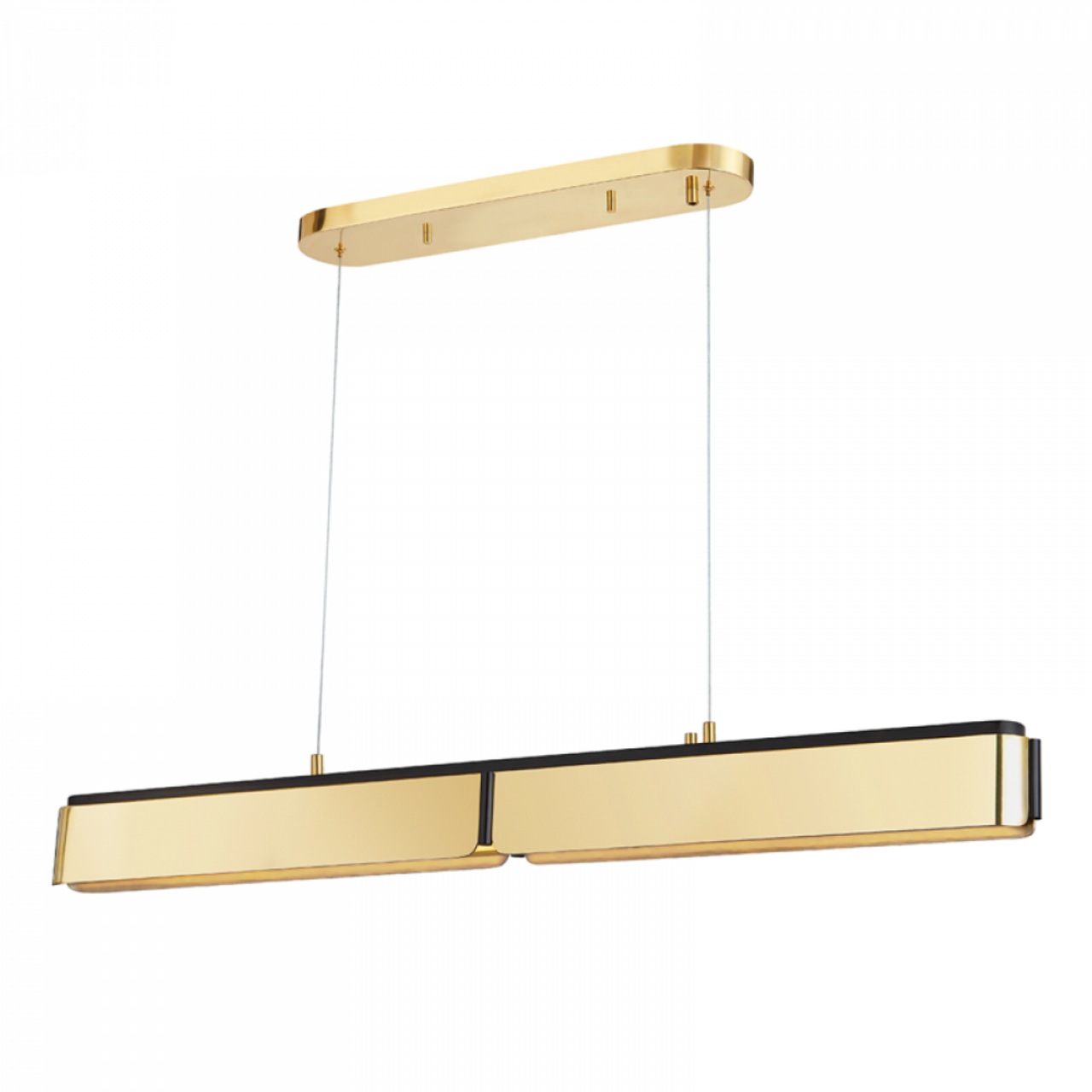 Tribeca Island Light, 1-Light, LED, Aged Brass/Black, 48.5"W (2948-AGB/BK A8EAR)