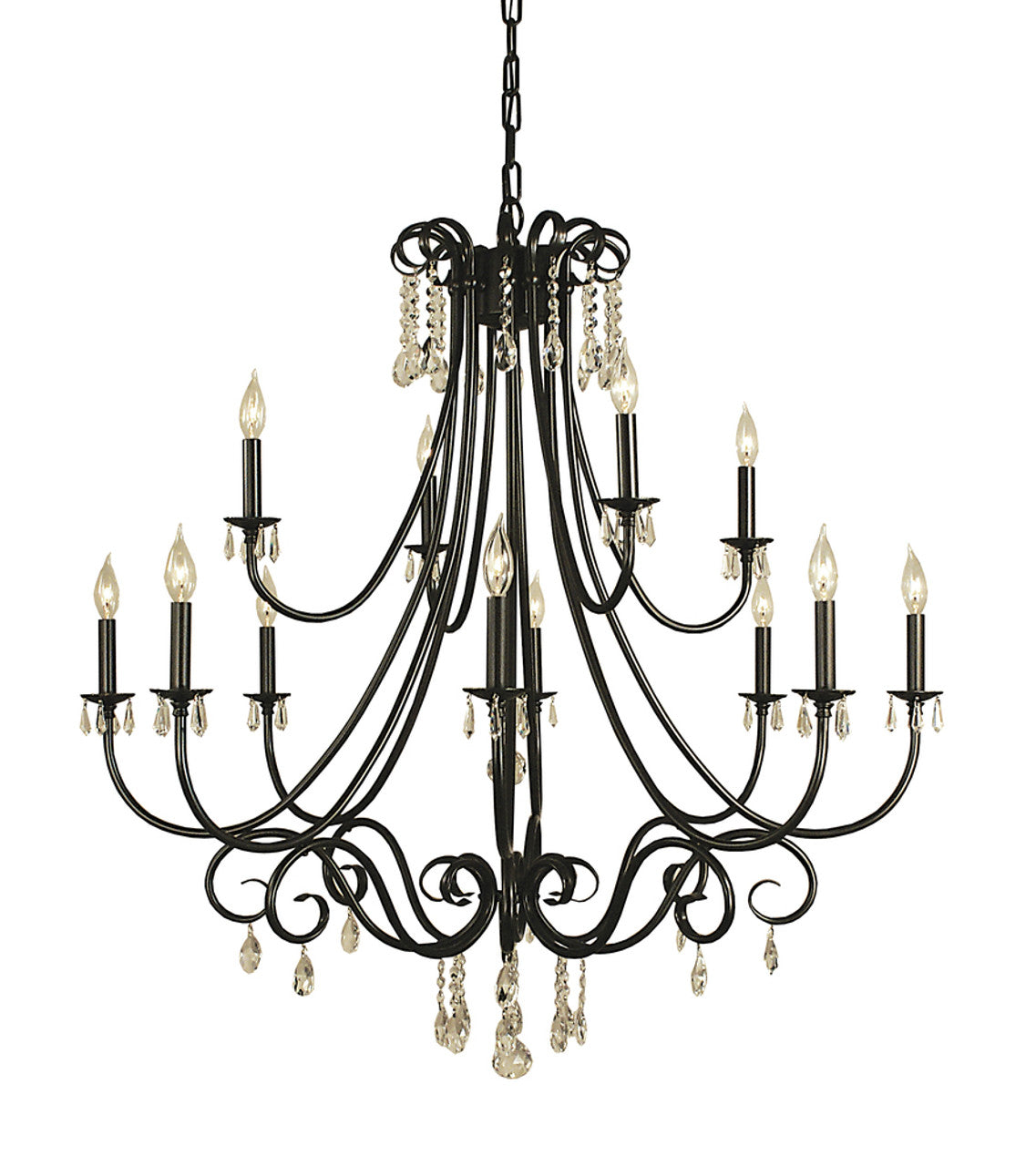 Liebestraum Chandelier, 12-Light, Matte Black, 42"W (2997 MBLACK YGUW)