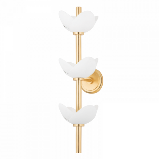 Dawson Wall Sconce, 6-Light, LED, Gold Leaf, White Plaster, 25.75"H (3003-Gl/Wp A8L5A)