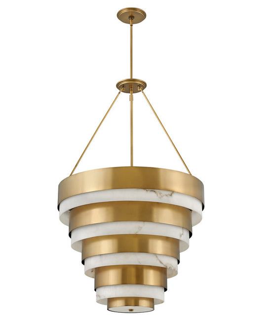 Echelon Down Chandelier, 8-Light, Light Brass, 27.25"W (30188HB 9Q1MU)