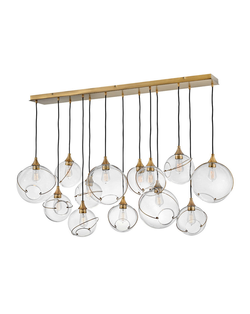 Skye Down Chandelier, 13-Light, Light Brass, 60.25"W (30305HBR 9Q1MW)