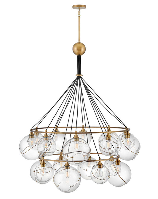 Skye Down Chandelier, 18-Light, Light Brass, 53.25"W (30308HBR 9Q1MX)