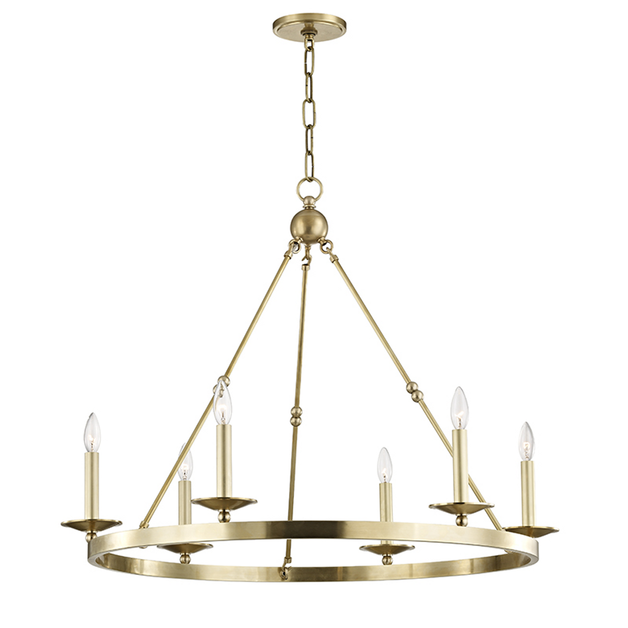 Allendale Chandelier, 6-Light, Aged Brass, 35.75"W (3206-AGB A2JTT)