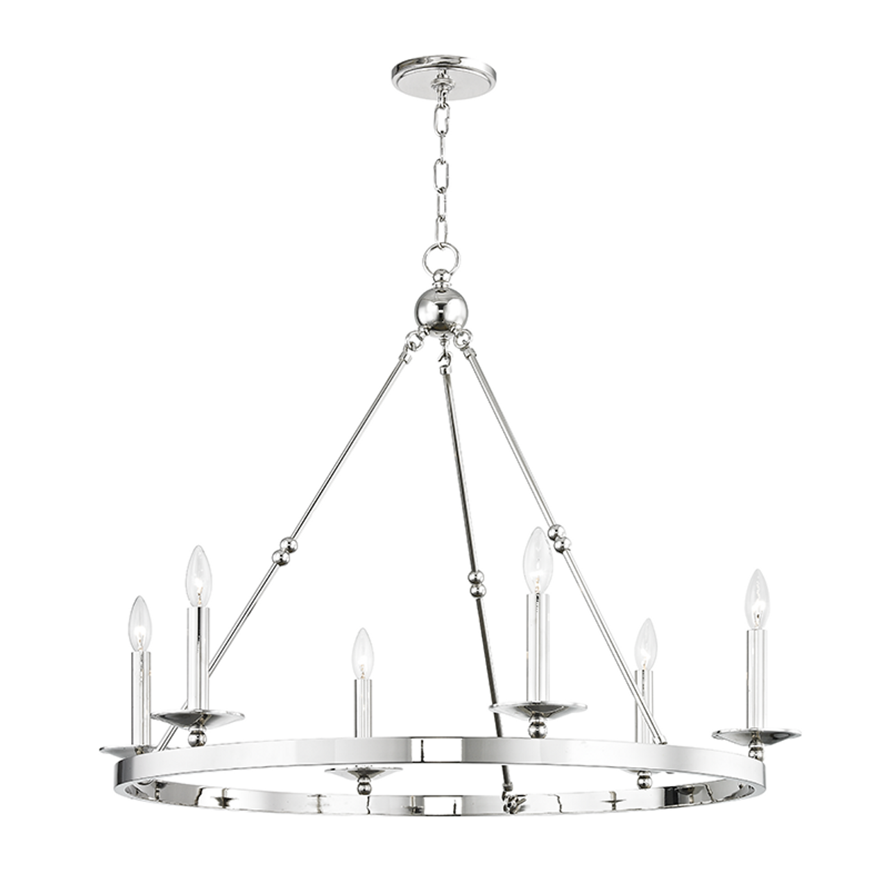 Allendale Chandelier, 6-Light, Polished Nickel, 35.75"W (3206-PN A2JTV)