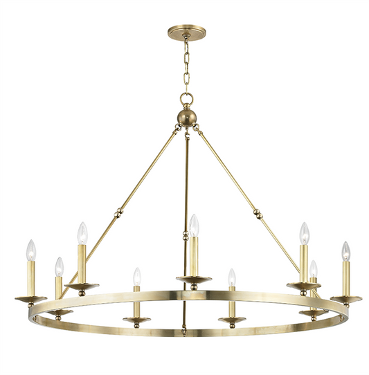 Allendale Chandelier, 9-Light, Aged Brass, 46.25"W (3209-AGB A2JTW)