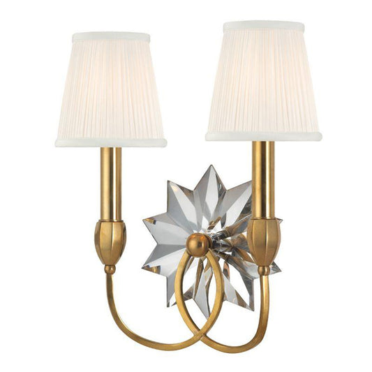 Barton Wall Sconce, 2-Light, Aged Brass, 14.75"H (3212-AGB 9TETU)