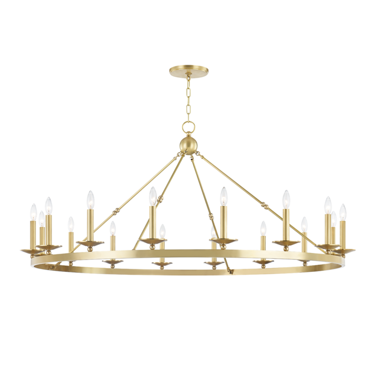 Allendale Chandelier, 16-Light, Aged Brass, 58"W (3216-AGB A8EAX)